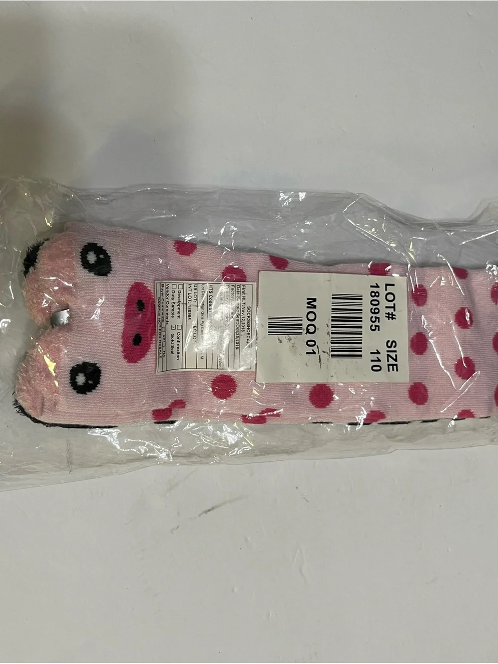 Minicci Kids Pink Polka Dot & Black Cow Face Crew Socks - 2 Pack